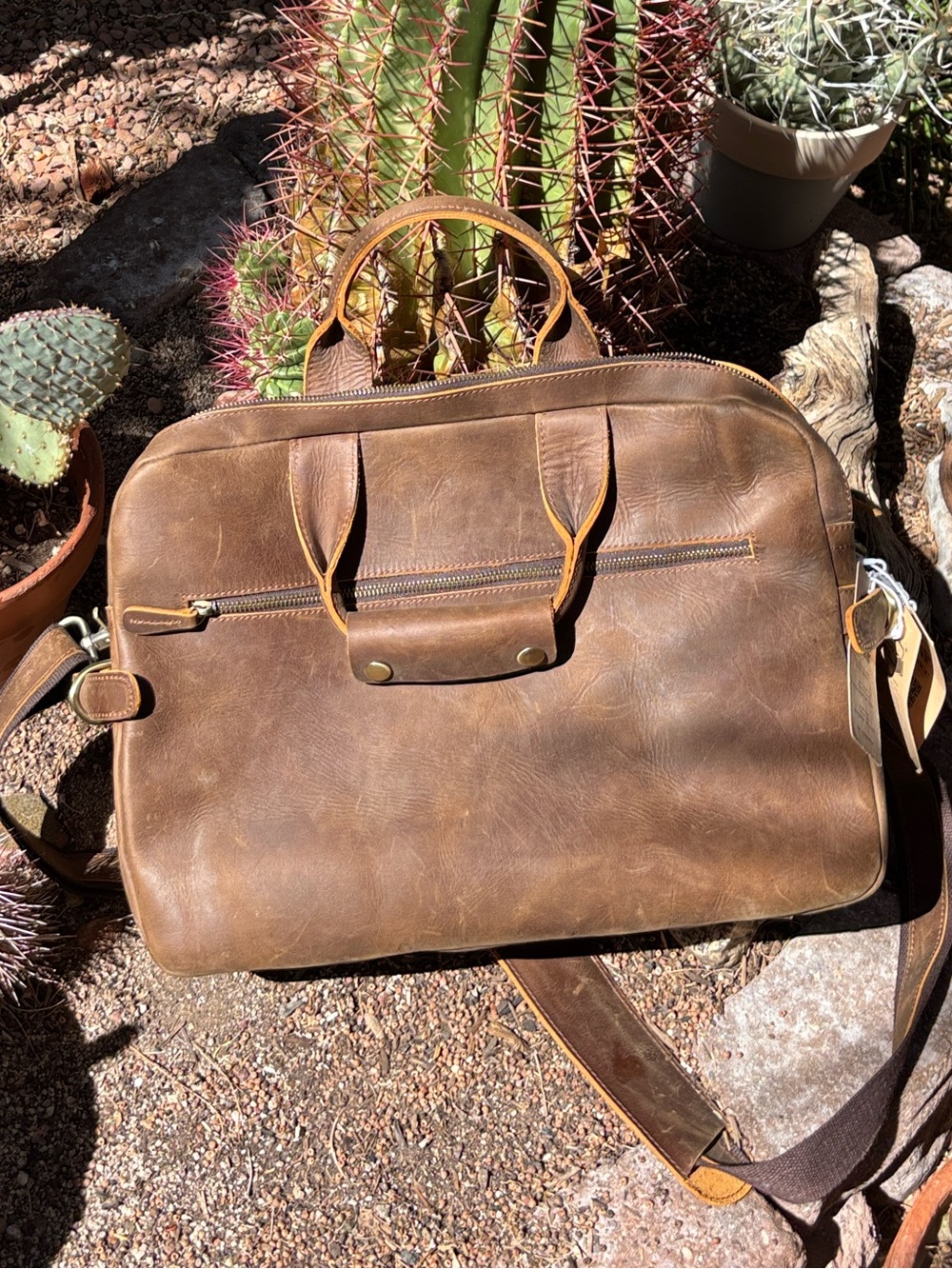 Kattee Crazy Horse Leather Messenger Bag